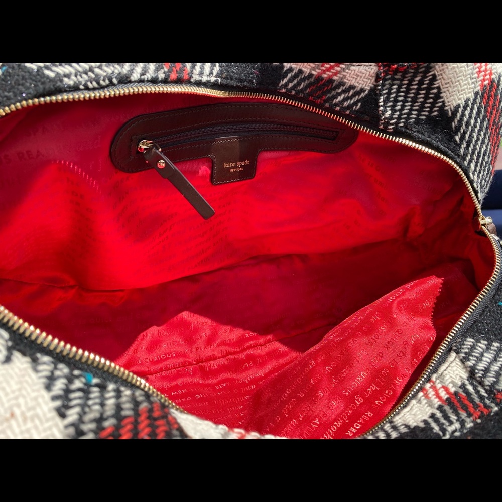 ♥️ ♠️ Kate Spade Shon Ruby Park Plaid Hobo Bag - Picture 11 of 16